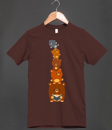Cute Cartoon Bear Totem T-Shirts and More by Cheerful Madness!! at Skreened