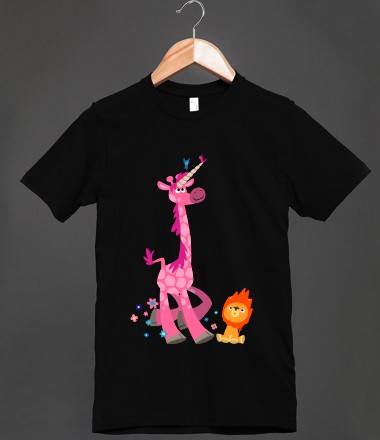 Cute Cartoon African Unicorn and Surprised Lion T-Shirts and more by Cheerful Madness!! at Skreened