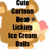Cute Cartoon Bear Licking Ice Cream Balls Merchandise, T-Shirts and accessories by Cheerful Madness!! at Zazzle