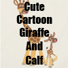 Cute Cartoon Giraffe And Calf T-Shirts and more merchandise Line by Cheerful Madness!! at Zazzle