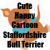 Cute Happy Cartoon Staffordshire Bull Terrier Merchandise Line by Cheerful Madness!! at Zazzle
