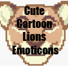 Cute Cartoon Lions Emoticons (pixel art) T-Shirts and accessories by Cheerful Madness!! at Zazzle