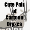Cute Pair of Cartoon Oryxes Merchandise, T-Shirts and accessories by Cheerful Madness!! at Zazzle