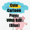 Cute Cartoon Piggy With Gift (Blue) T-Shirts, accessories and more by Cheerful Madness!! at Zazzle