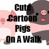 Cute Cartoon Pigs On A Walk T-Shirts and more  by Cheerful Madness!! at Zazzle