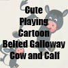 Cute Playing Cartoon Belted Galloway Cow and Calf T-Shirts, accessories and gifts by Cheerful Madness!! at Zazzle
