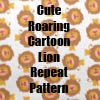 Cute Roaring Cartoon Lion Repeat Pattern Merchandise Collection by Cheerful Madness!! at Zazzle