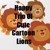 Happy Trio of Cute Cartoon Lions Line of T-Shirts and accessories by Cheerful Madness!! at Zazzle