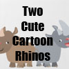 Two Cute Cartoon Rhinoceroses T-Shirts, accessories and more by Cheerful Madness!! at Zazzle